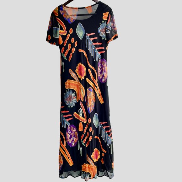 Carole Little Black Abstract Maxi Dress - Picture 1 of 9